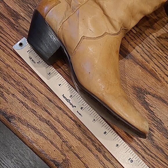 Dingo length 10" boots with 2 inch heel, fringed boots.  Genuine leather i - Picture 5 of 12